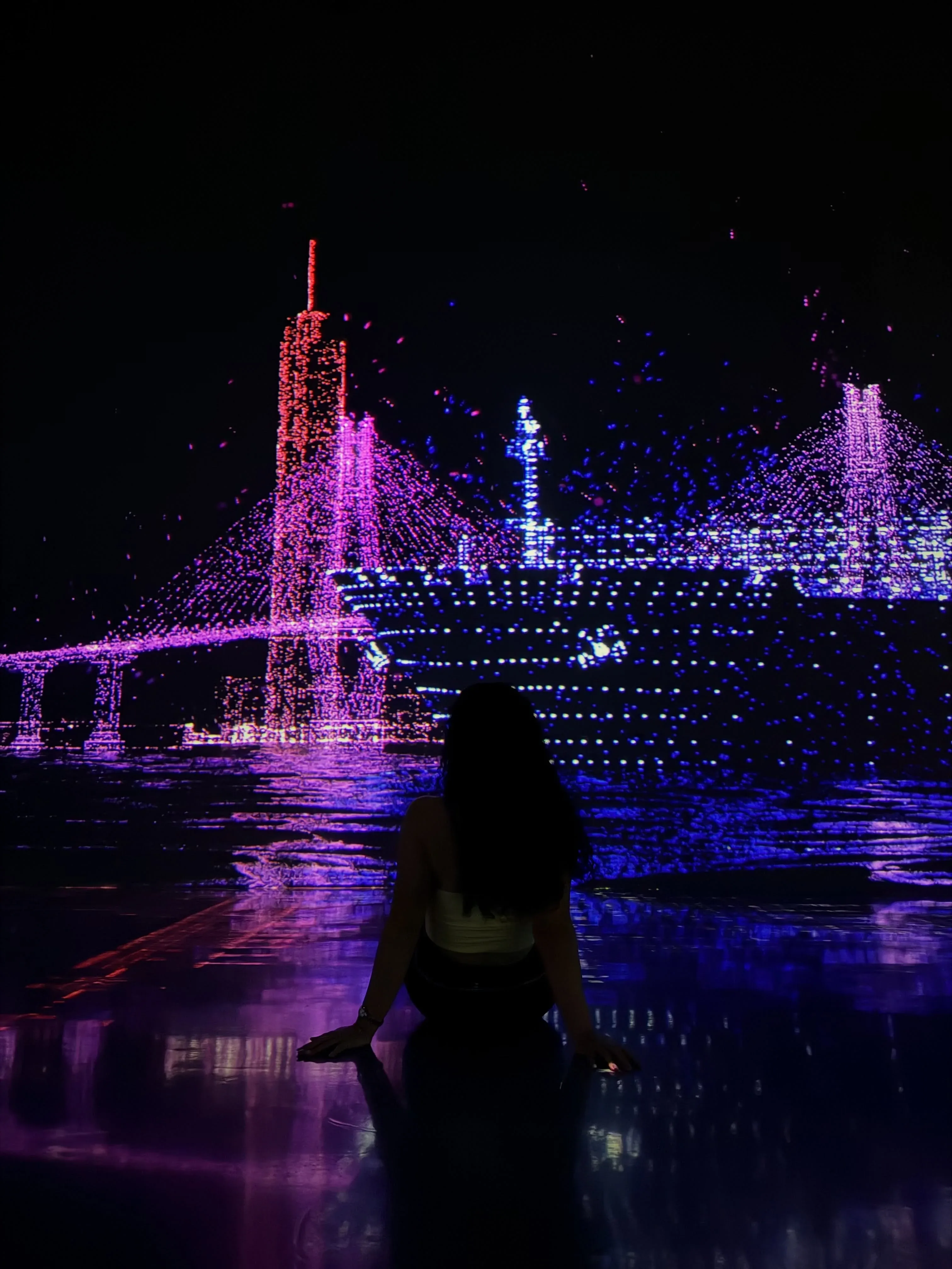 ARTE Museum Dubai immersive light installation with Eiffel Tower artwork