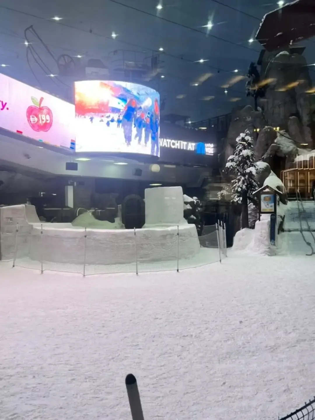 Ski Dubai indoor snow park with snowy slopes and ski lifts