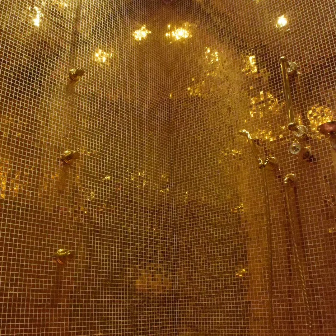 Gold mosaic bathroom inside Burj Al Arab Dubai