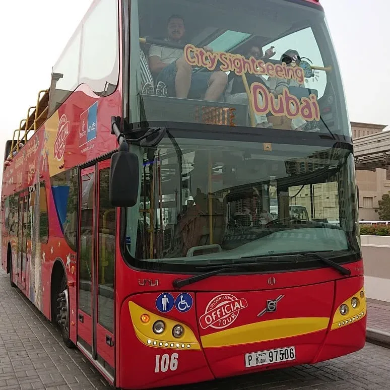 Big Bus Dubai double-decker sightseeing bus in Dubai