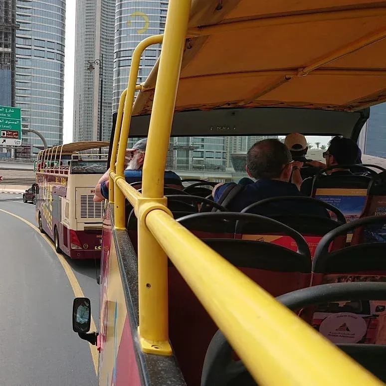 Passengers enjoying a Big Bus Dubai sightseeing tour